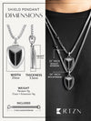 Black Onyx Shield Pendant Necklace