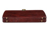 Executive Men's Leather Attache Briefcase Brown/Cherry Red