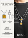 Tiger Eye Square Pendant Necklace