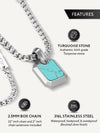Turquoise Square Pendant Necklace