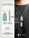 Turquoise Dog Tag Pendant Necklace