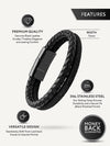 Double Black Suede & Braided Leather Bracelet
