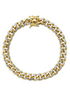 Silver Gold Diamond Cut Miami Cuban Link Bracelet 85 Reviews