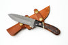 Hand-Forged Damascus Hunter | Amber Honeycomb & Black Wood Handle | Scout Carry Sheath TK-478