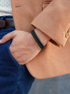Double Black Suede & Braided Leather Bracelet