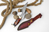 Damascus Steel 'Galaxy' Outdoor Chopping Tool | Orange Resin & Brass Handle TK-206