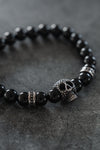 Day of the Dead Black Bead Bracelet