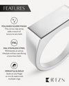 Rectangle Silver Signet Rings (Polished)