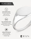 Silver Round Signet Rings (Polished)
