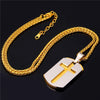 Lord's Prayer Dog Tag Necklace - 18K Gold-Plated Stainless Steel
