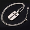 Lord's Prayer Dog Tag Necklace - Stainless Steel and Black