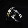 Stainless Steel Silicone Bracelet Men Jewelry Wrist Band Punk Style  Men Rubber Charm Brecelet