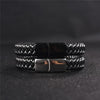 Handmade Luxury Modern Leather Black Blue Braided Leather Bracelet for Men Stainless Steel Design