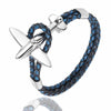 Stainless Steel Gold Aviation Airplane Anchor Bracelets For Men and Women In Retro Leather Bracelet Air Force Style Homme Jewelry Style