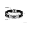 Stainless Steel Silicone Bracelet Men Jewelry Wrist Band Punk Style  Men Rubber Charm Brecelet