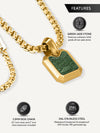 Square Jade Pendant Necklace
