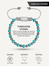 Turquoise & Silver Charms Beaded Bracelet - Native