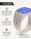 Lapis Lazuli Cushion Signet Ring