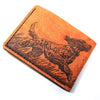 Handcrafted English Setter on Grouse Leather Bill Fold Wallet - Made to Order in USA