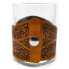 Handcrafted Leather Wrapped Whiskey Glass | Blue Crab Rocks Glass