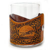 Handcrafted Leather Wrapped Whiskey Glass | Mallards in Flight