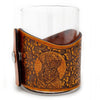 Handcrafted Leather Wrapped Whiskey Glass | Mallards in Flight