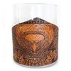 Handcrafted Leather Wrapped Whiskey Glass | American Eagle Dive Rocks Glass