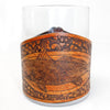 Handcrafted Leather Wrapped Whiskey Glass| SC Style Redfish Rocks Glass
