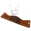 Handcrafted Leather Wrapped Whiskey Glass | Stars and Stripes Horizontal Rocks Glass