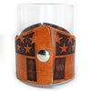 Handcrafted Leather Wrapped Whiskey Glass | Stars and Stripes Vertical Rocks Glass