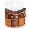 Handcrafted Leather Wrapped Whiskey Glass | Stars and Stripes Vertical Rocks Glass