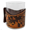 Handcrafted Leather Wrapped Whiskey Glass | MD Style Striper Rocks Glass