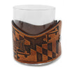 Handcrafted Leather Wrapped Whiskey Glass | MD Style Striper Rocks Glass