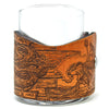 Handcrafted Leather Wrapped Whiskey Glass | Pirate Toast - Octopus