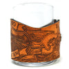 Handcrafted Leather Wrapped Whiskey Glass | Pirate Toast - Skeleton Pirate