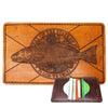 Handcrafted Leather Original Mens Wallet -  FL Flag Redfish