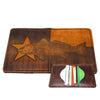 Handcrafted Leather Original Mens Wallet -  TX Flag Redfish