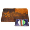 Handcrafted Leather Original Mens Wallet -  TX Flag Redfish