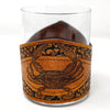 Handcrafted Leather Wrapped Whiskey Glass | Blue Crab Rocks Glass