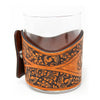 Handcrafted Leather Wrapped Whiskey Glass | Blue Crab Rocks Glass