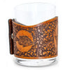 Handcrafted Leather Wrapped Whiskey Glass | Bass Get that Worm