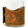 Handcrafted Leather Wrapped Whiskey Glass | Mallard Ducks