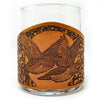 Handcrafted Leather Wrapped Whiskey Glass | Quail