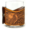 Handcrafted Leather Wrapped Whiskey Glass | Quail