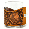 Handcrafted Leather Wrapped Whiskey Glass | Quail