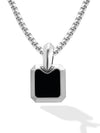 Black Onyx Square Pendant Necklace