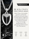 Black Onyx Shield Pendant Necklace
