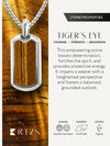 Tiger Eye Dog Tag Pendant Necklace