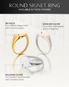 Silver Round Signet Rings (Polished)