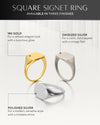 Silver Square Signet Rings (Polished)